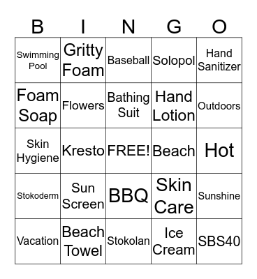 Deb's Summer Celebration Bingo Card