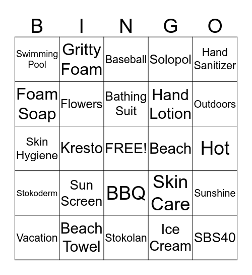 Deb's Summer Celebration Bingo Card