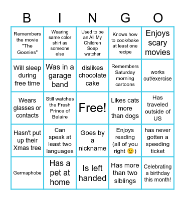 CCS Team bingo! Bingo Card