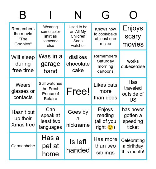 CCS Team bingo! Bingo Card