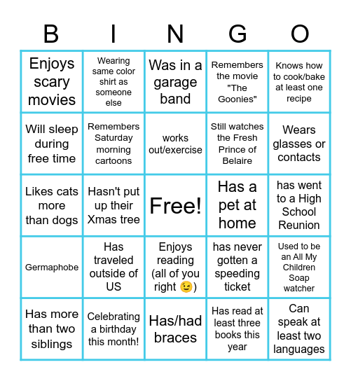 CCS Team bingo! Bingo Card