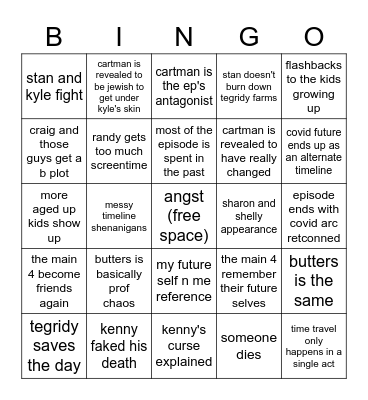 south park post covid return of covid bingo Card