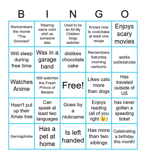 CCS Team bingo! Bingo Card