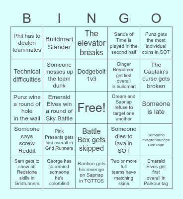 MCC Predictions Bingo Card