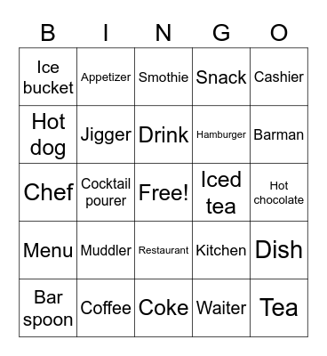 At the bar Bingo Card