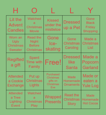 🎄 Christmas Activities 🎄 Bingo Card