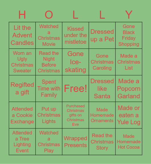 🎄 Christmas Activities 🎄 Bingo Card