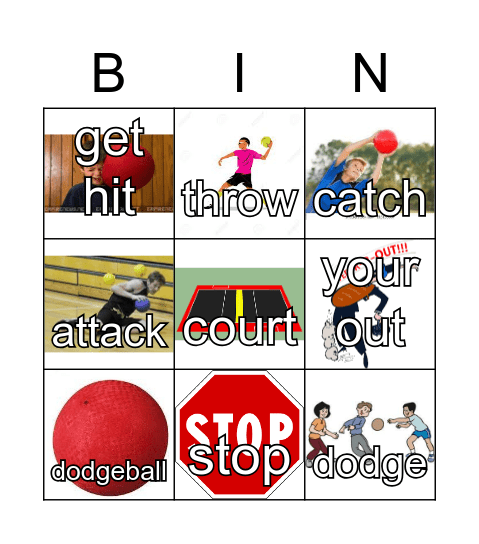 Dodgeball Bingo Card