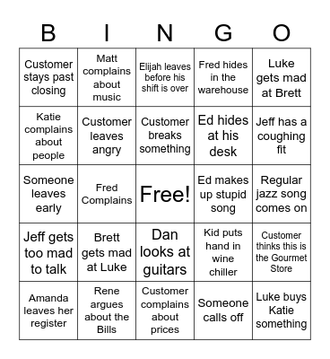 Premier Holiday Bingo Card