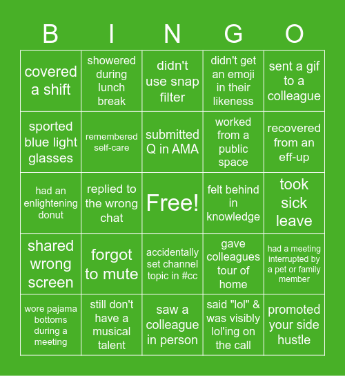 #2021fun in Slido Bingo Card