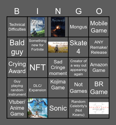 The Game Awards Bingo Card