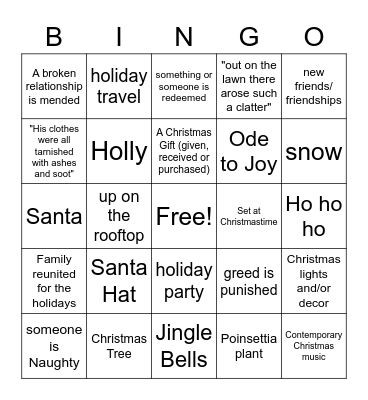 Is This a Christmas Movie? Bingo Card