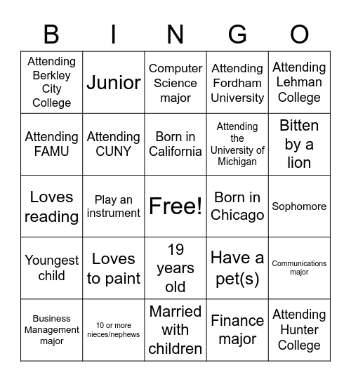 “Ascend Hot Chocolate Social 2021” Bingo Card