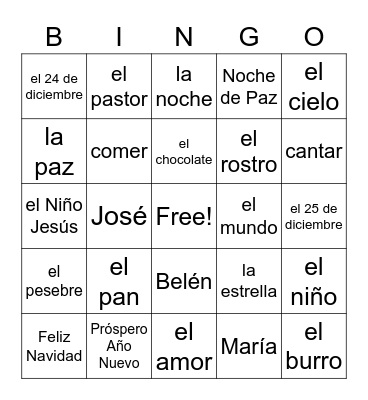 FELIZ NAVIDAD Bingo Card