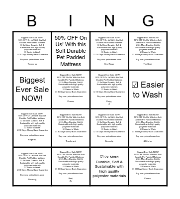 Avis Bingo Card