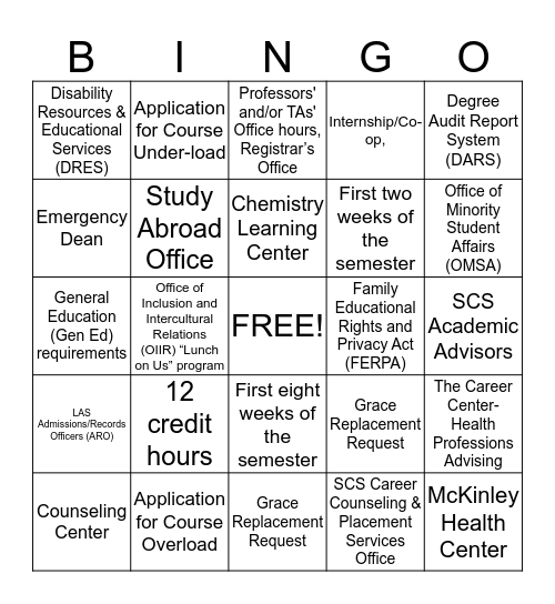 Test Your Knowledge! Bingo Card