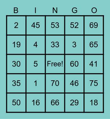 DHAREL JONES RECTO Bingo Card