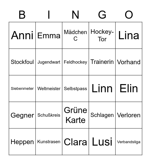 wU10 2021/2022 Bingo Card