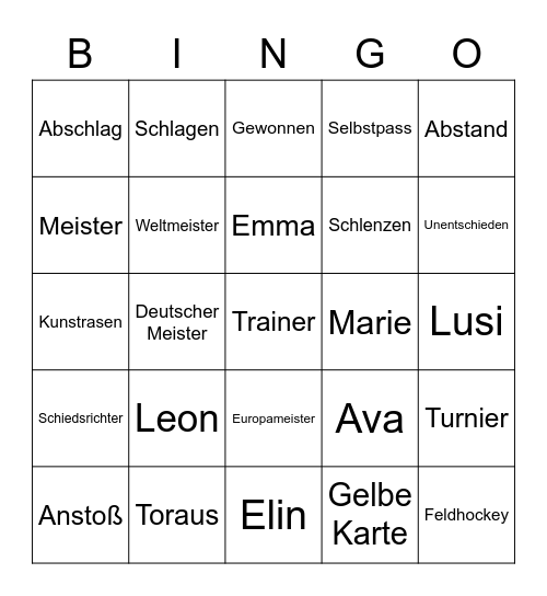 wU10 2021/2022 Bingo Card