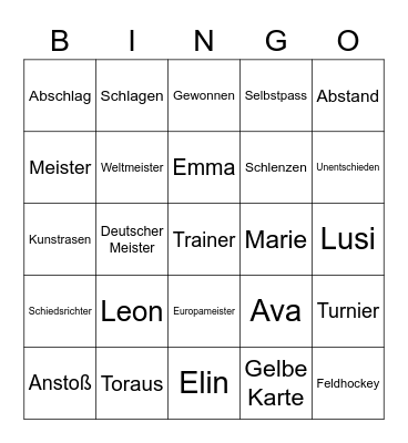 wU10 2021/2022 Bingo Card