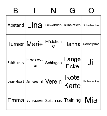 wU10 2021/2022 Bingo Card