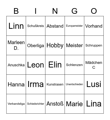 wU10 2021/2022 Bingo Card