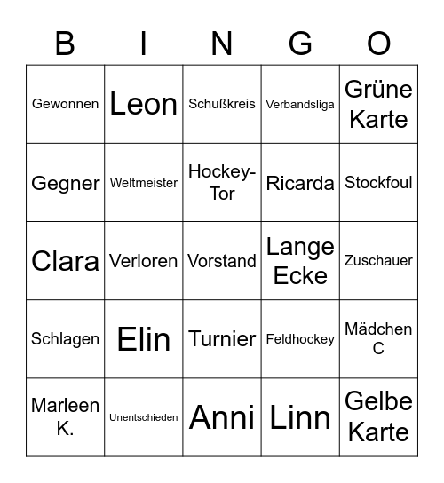 wU10 2021/2022 Bingo Card