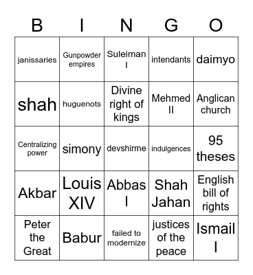 3.1-3.3 Board Bingo Card