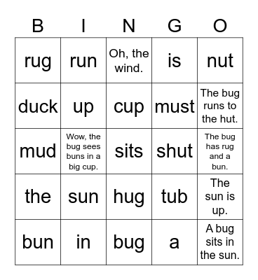 Dino Phonics Unit 5 Bingo Card