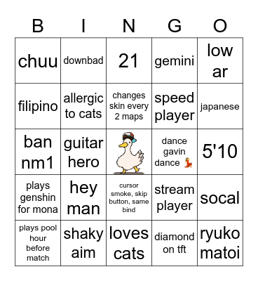 Spev Bingo Card