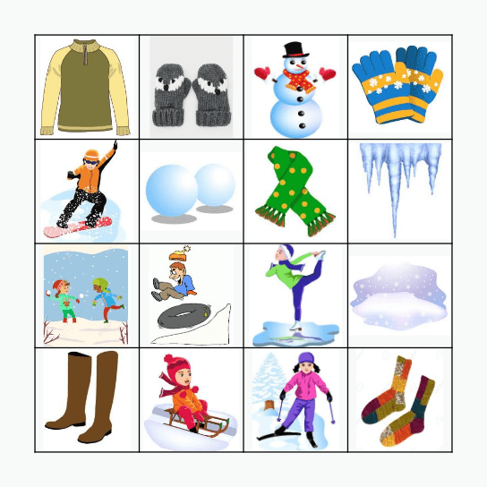 Winter Bingo Card
