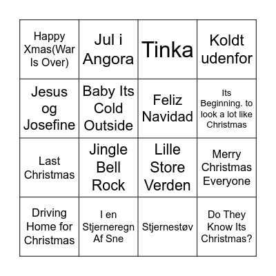 Ungeråds JuleBingo Card