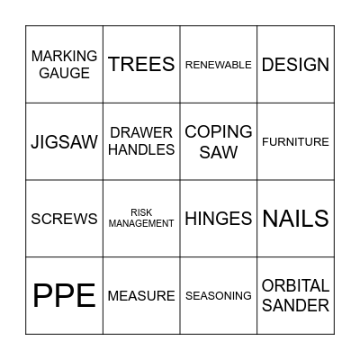 TIMBER BINGO Card