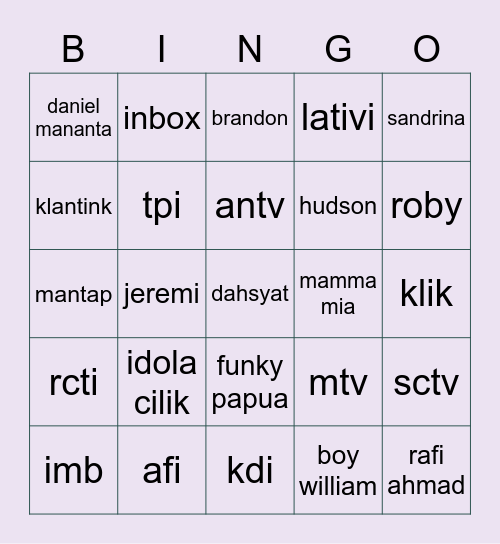 bingo arina Bingo Card
