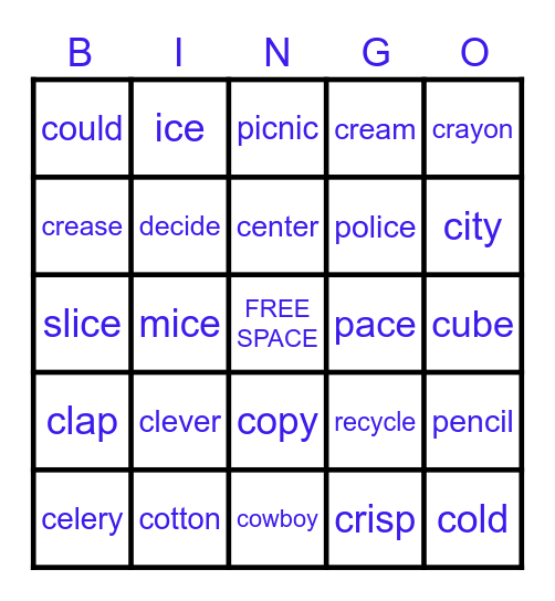 HARD and SOFT C Bingo Card