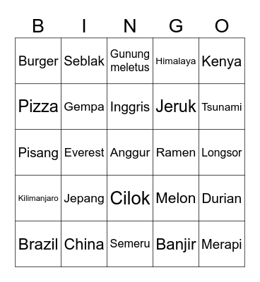 Sota Bingo Card