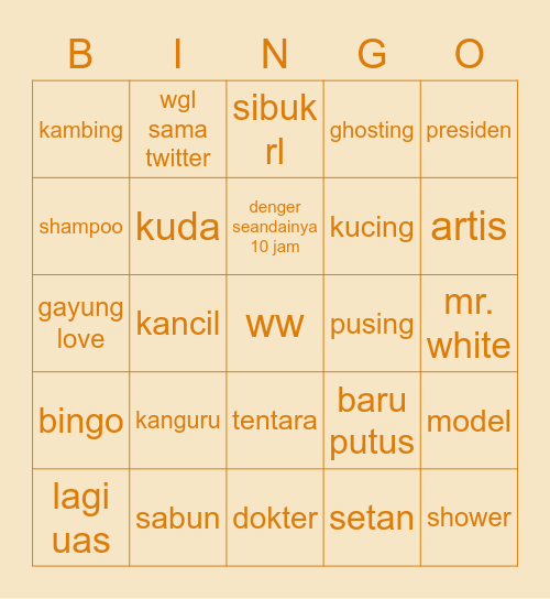 sanachan Bingo Card