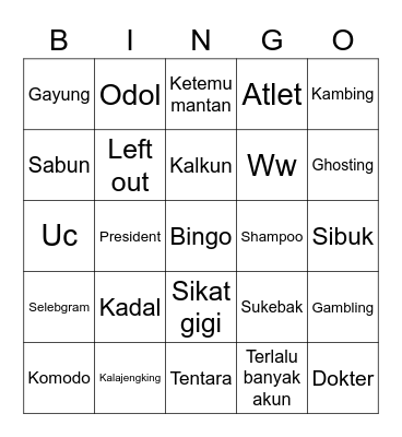 ERIC!!!!!! Bingo Card