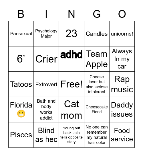 😁 Bingo Card