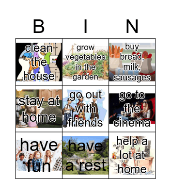 Elder group 2 Video Focus Bingo Card
