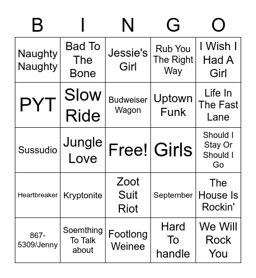 Misc. Cover All Bingo Card