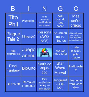 The Pozo Awards Bingo Card