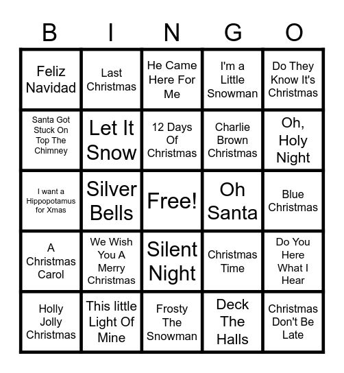 Christmas Bingo 3 Bingo Card