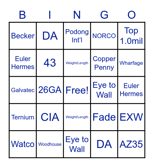 USP Bingo Card