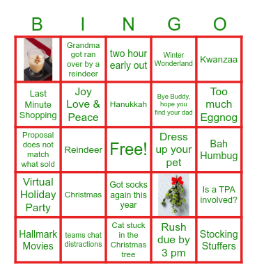 Christmas/Holiday QU BINGO Card