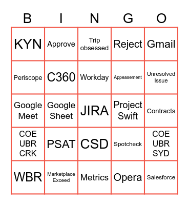 Agent Success Bingo Card
