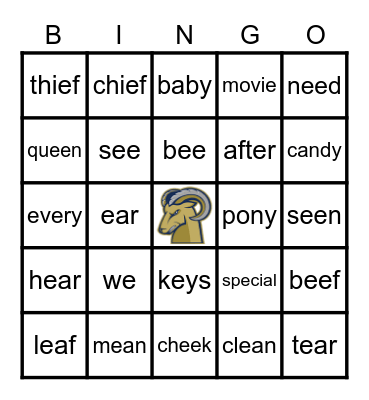 Long Ee Bingo Card