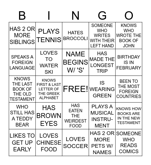 Bingo Card