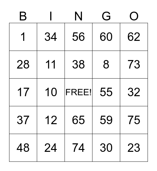 D&B Tempe Bingo Card