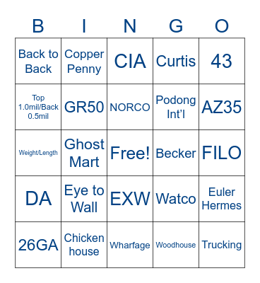 USP Holdings Bingo Card